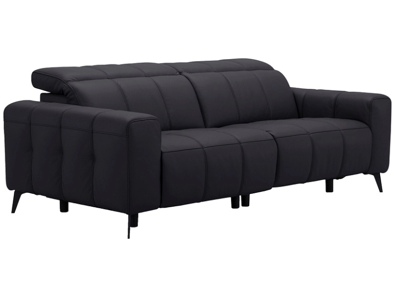 3er Sofa TEMPU 100% Leder schwarz