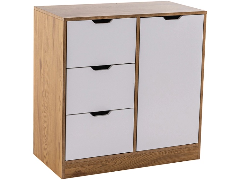 Kommode DIZY 1 Tür 3 Schubladen 80x40x80cm weiss