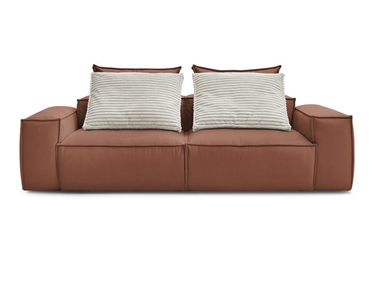 3er Sofa BOBOCHIC BOHEME Synthetisches Leder dunkelbraun