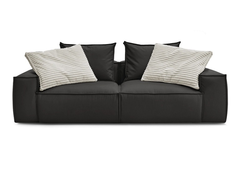 3er Sofa BOBOCHIC BOHEME Synthetisches Leder schwarz