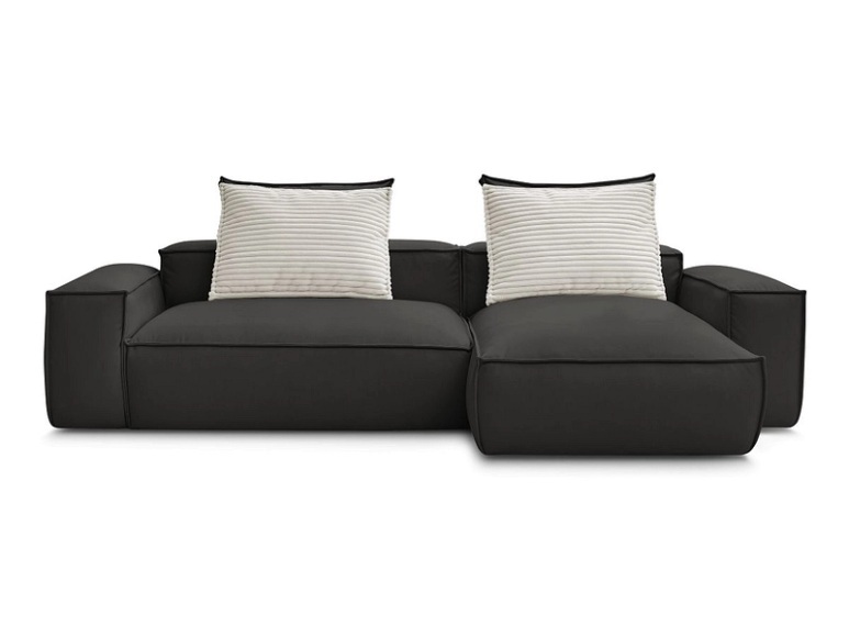 Ecksofa BOBOCHIC BOHEME Synthetisches Leder schwarz