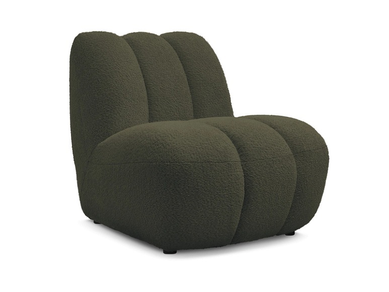 Sessel BOBOCHIC JANISSAIRE Boucle-Stoff grün