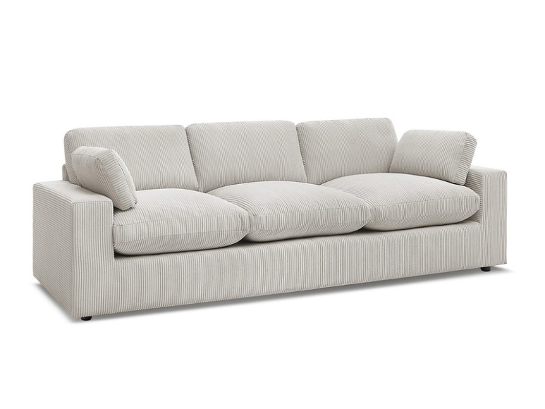 3er Sofa BOBOCHIC BELAIR Cord-Stoff beige