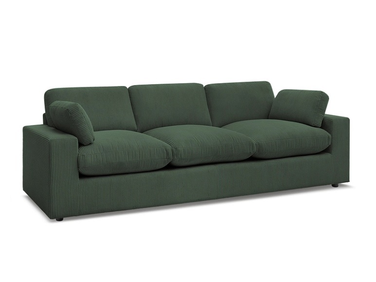 3er Sofa BOBOCHIC BELAIR Cord-Stoff grün
