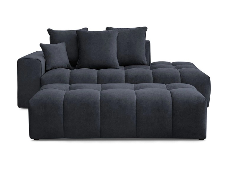 3er Sofa mit Hocker BOBOCHIC MONT-BLANC Samt dunkelblau