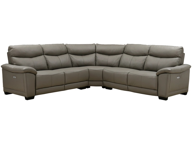 Ecksofa ATHOME Echtleder / Synthetisches Leder taupe