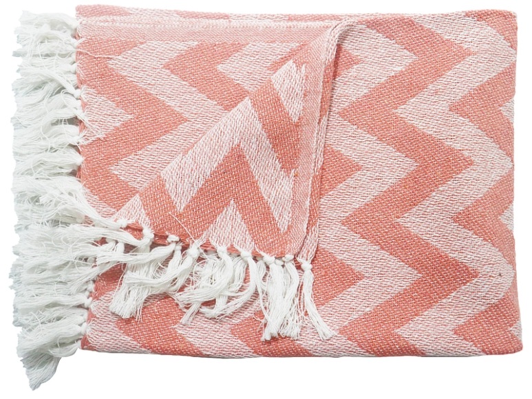 Decke NIDAL 130x170cm rosa bedruckt