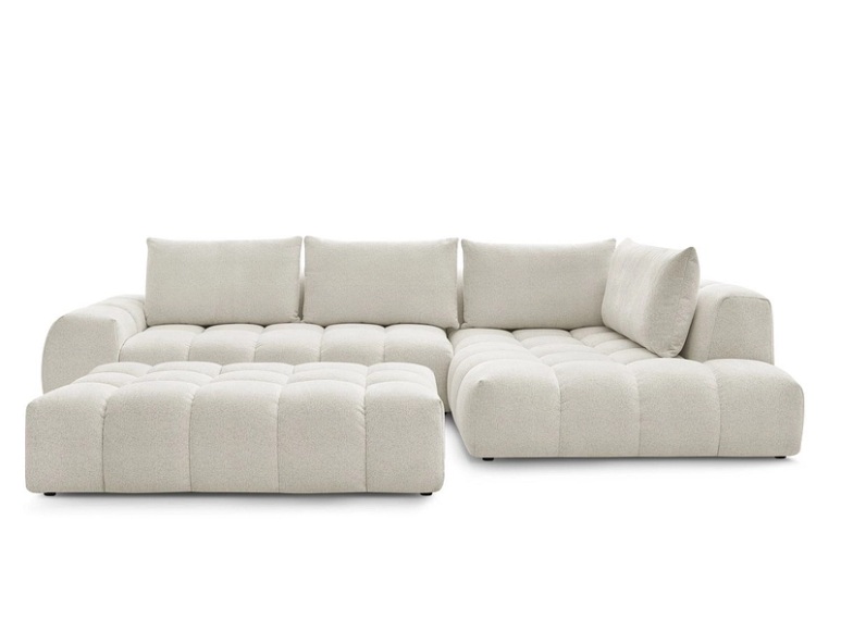 Ecksofa mit Hocker BOBOCHIC EVEREST weiss