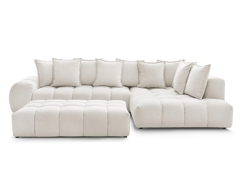 Ecksofa mit Hocker BOBOCHIC EVEREST weiss