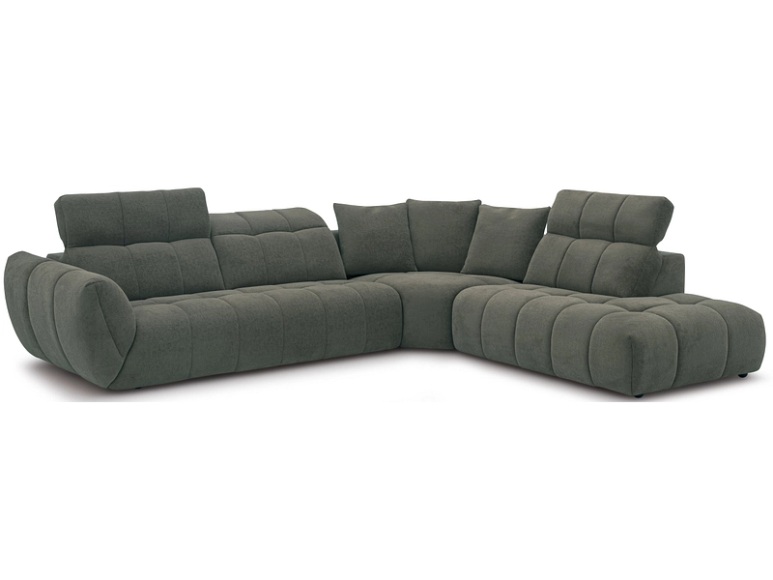 Ecksofa STRIPES Stoff grün