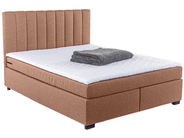 Boxspringbett ARNEN lachs 140x200cm halbfest