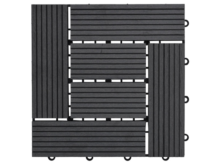 Set aus 11 Bodenrost für Terrasse PAD WPC dunkelgrau