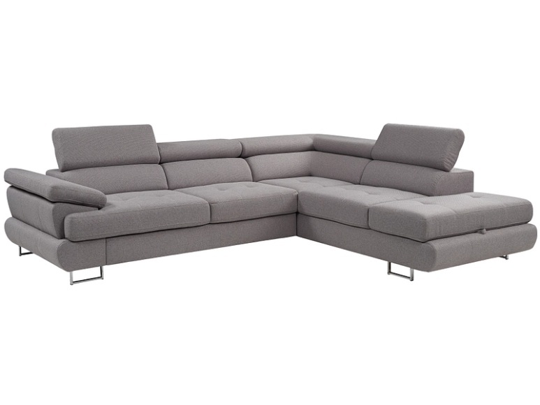 Ecksofa LUTON Polyester grau
