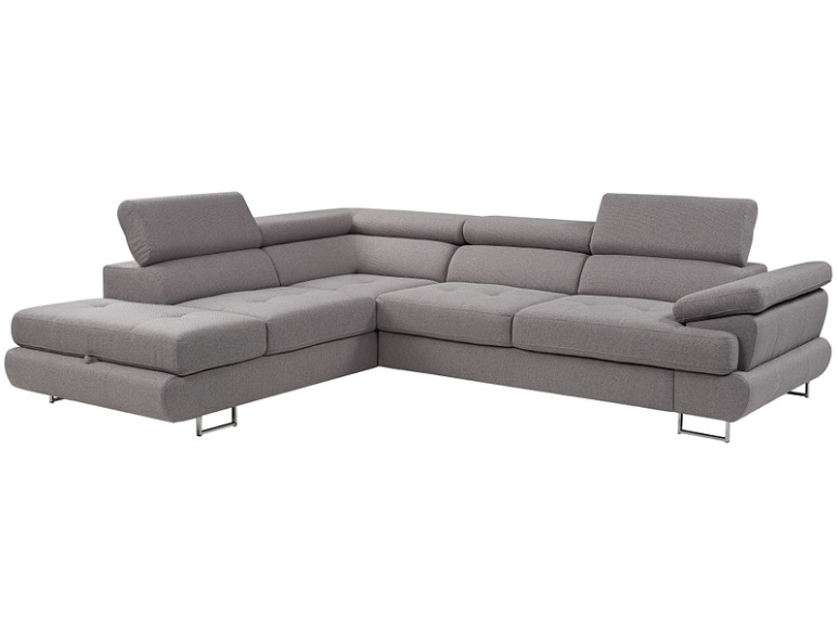 Ecksofa LUTON Polyester grau
