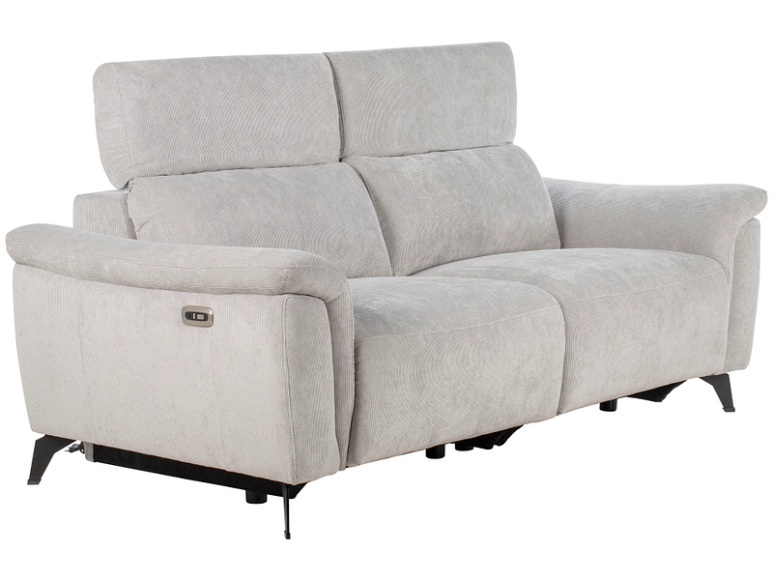 3er Sofa MAUREEN Stoff hellgrau