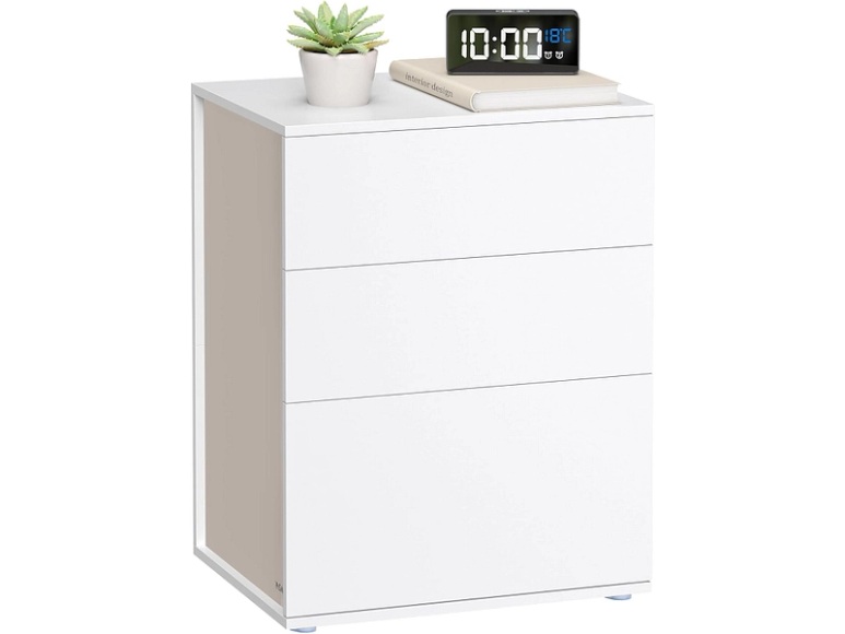 Nachttisch TOOLLESS SONGMICS 3 Schubladen 45x35x58.7cm weiss