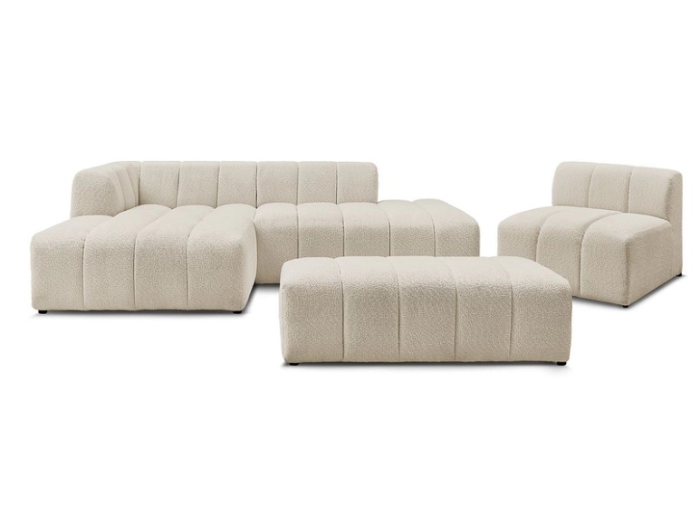Sofa-Set BOBOCHIC ANNECY Boucle-Stoff beige