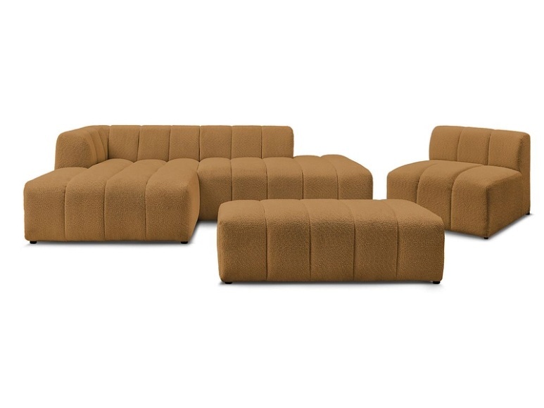 Sofa-Set BOBOCHIC ANNECY Boucle-Stoff gelb