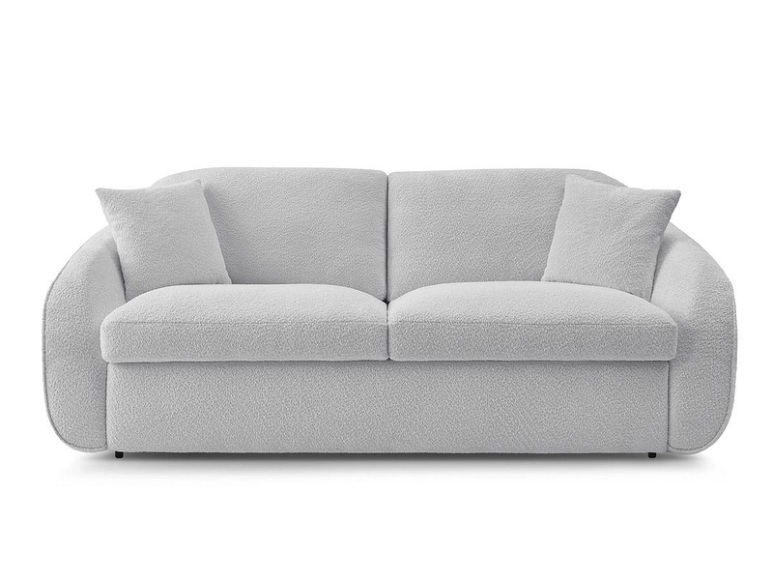 3er Sofa BOBOCHIC CEZANNE Boucle-Stoff hellgrau