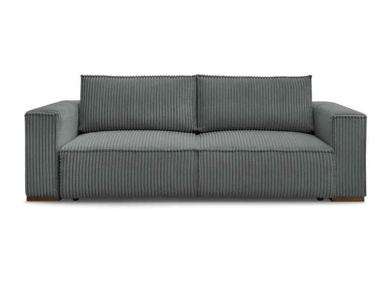 3er Sofa BOBOCHIC CHELSEA Cord-Stoff dunkelgrau