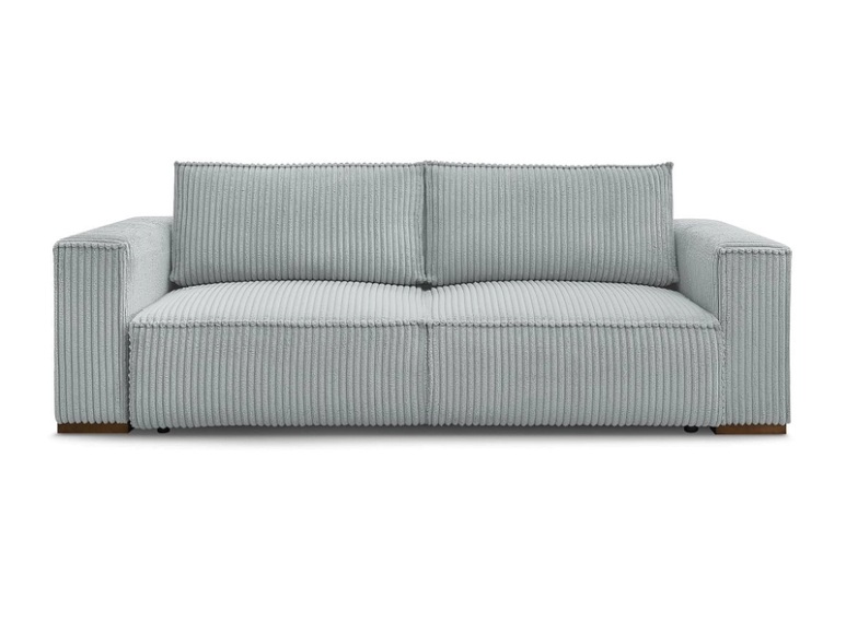 3er Sofa BOBOCHIC CHELSEA Cord-Stoff hellgrau