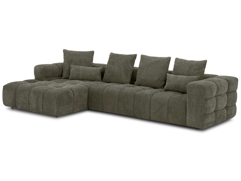 Ecksofa KYOTO Stoff grün
