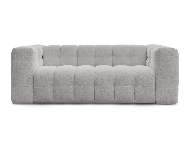 3er Sofa BOBOCHIC CLOUD Boucle-Stoff hellgrau
