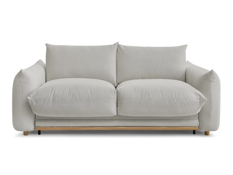 3er Sofa BOBOCHIC ERNEST Stoff hellgrau