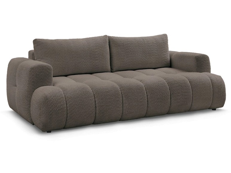 3er Sofa BOBOCHIC FUJI Boucle-Stoff rotbraun