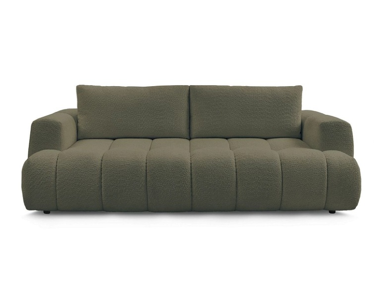 3er Sofa BOBOCHIC FUJI Boucle-Stoff grün