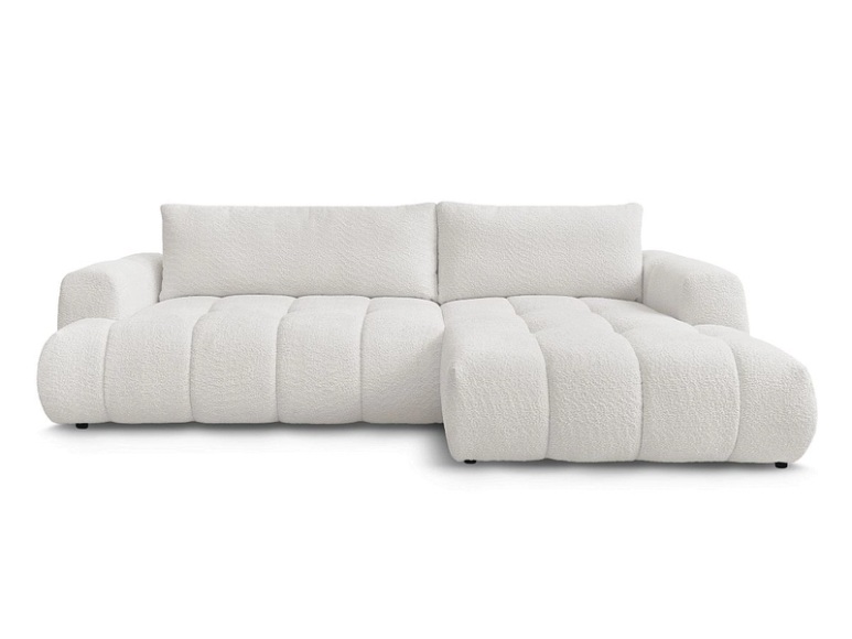 Ecksofa BOBOCHIC FUJI Boucle-Stoff weiss