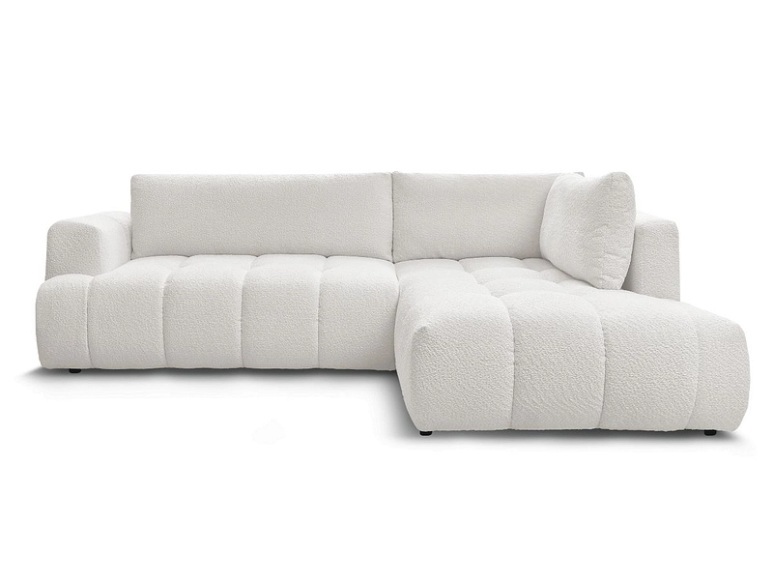 Ecksofa BOBOCHIC FUJI Boucle-Stoff weiss