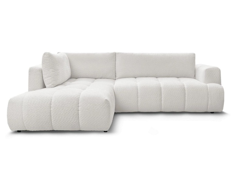 Ecksofa BOBOCHIC FUJI Boucle-Stoff weiss