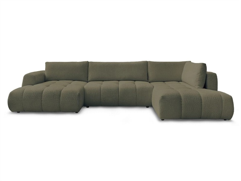 Wohnlandschaft BOBOCHIC FUJI Boucle-Stoff grün