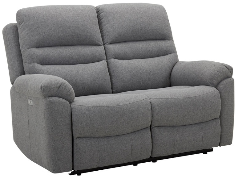 2er Sofa MADERE Stoff grau