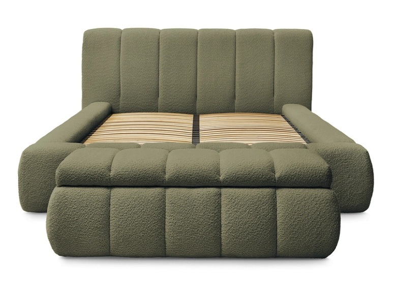Kastenbett mit Bettkasten BOBOCHIC DENALI 160x200cm grün
