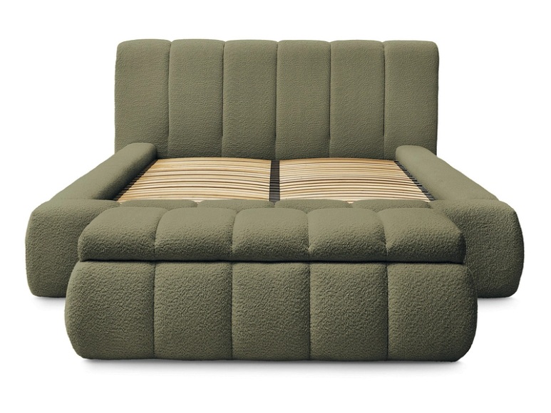 Kastenbett mit Bettkasten BOBOCHIC DENALI 180x200cm grün