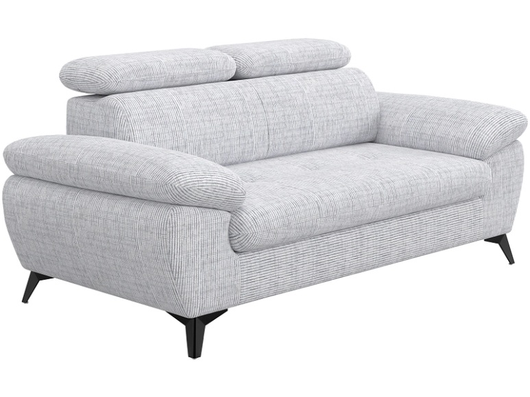 2er Sofa HUDSON Stoff grau