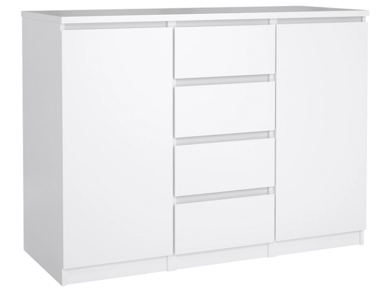 Kommode NAIA 2 Türen 4 Schubladen 50x120.8x90.7cm weiss lackiert