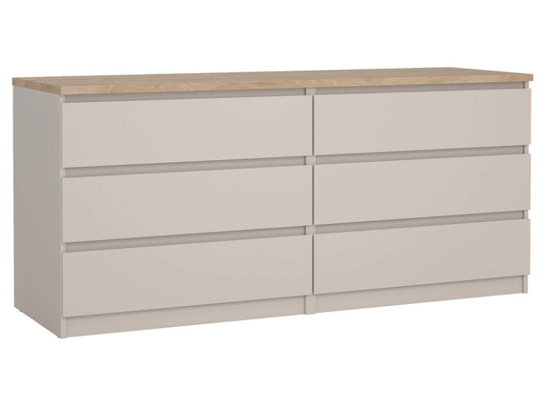 Kommode NAIA 6 Schubladen 50x153.8x70.1cm grau meliert