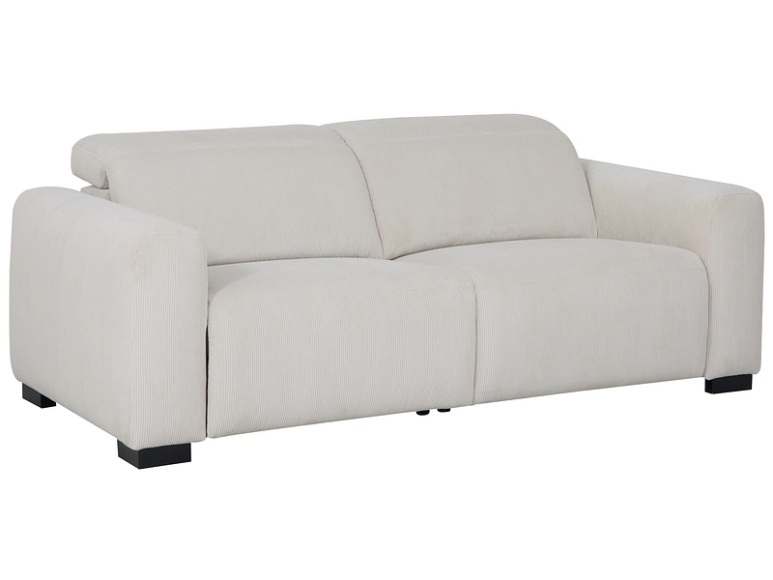 3er Sofa TANIA Cord-Stoff beige
