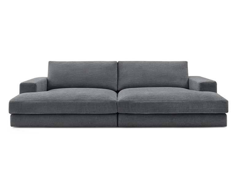 Sofa BOBOCHIC LEONARD Stoff mit Textur dunkelgrau
