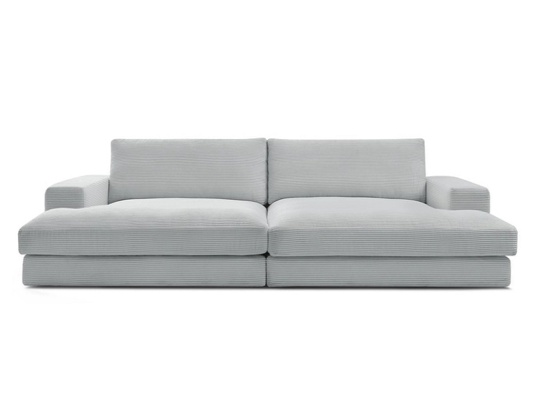 Sofa BOBOCHIC LEONARD Cord-Stoff hellgrau