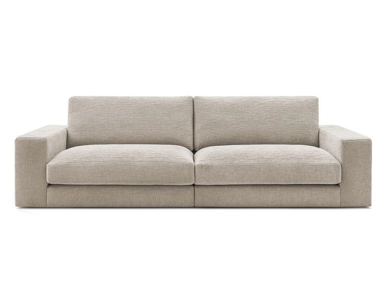 3er Sofa BOBOCHIC LEONARD Stoff mit Textur beige