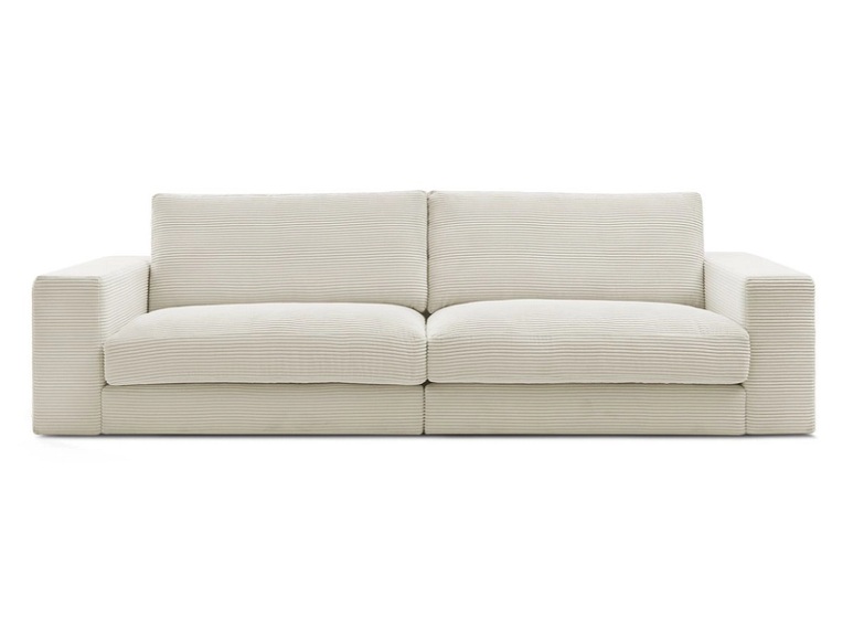 3er Sofa BOBOCHIC LEONARD Cord-Stoff beige