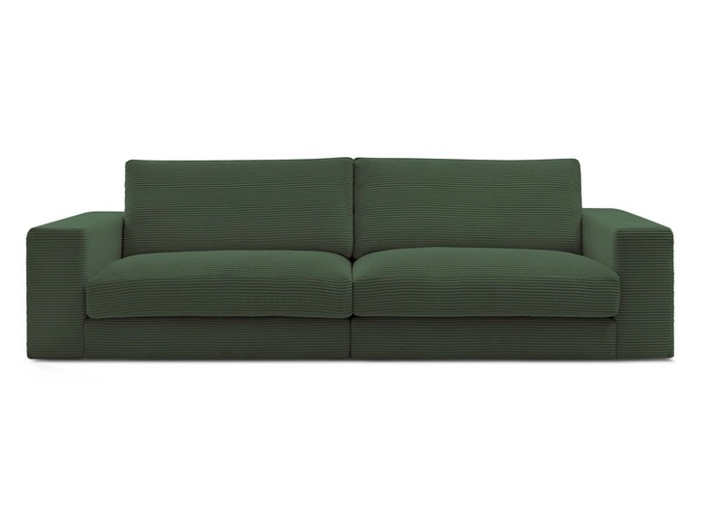 3er Sofa BOBOCHIC LEONARD Cord-Stoff grün