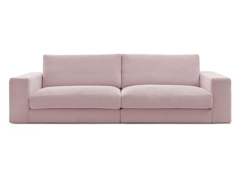 3er Sofa BOBOCHIC LEONARD Cord-Stoff violett