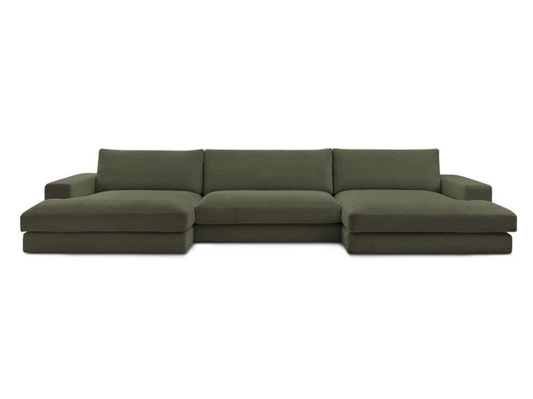 Wohnlandschaft BOBOCHIC LEONARD Cord-Stoff grün