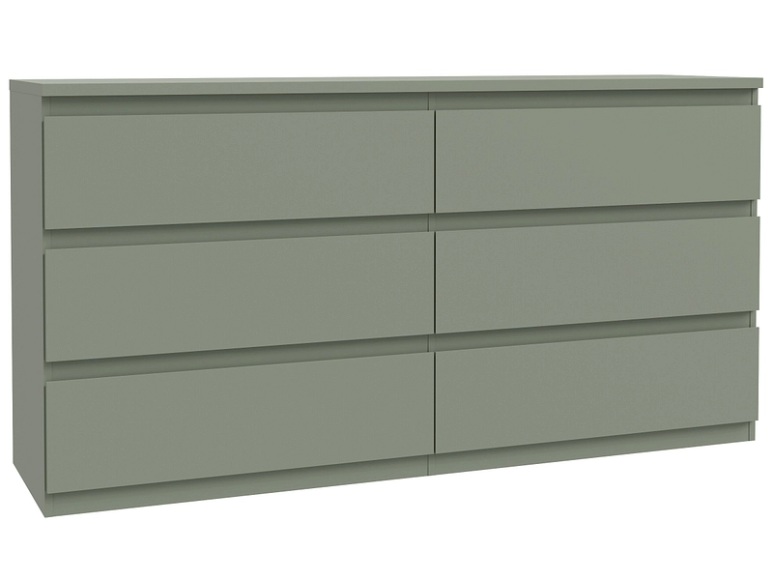 Kommode OLIVIA 6 Schubladen 153.9x42x79.8cm grün