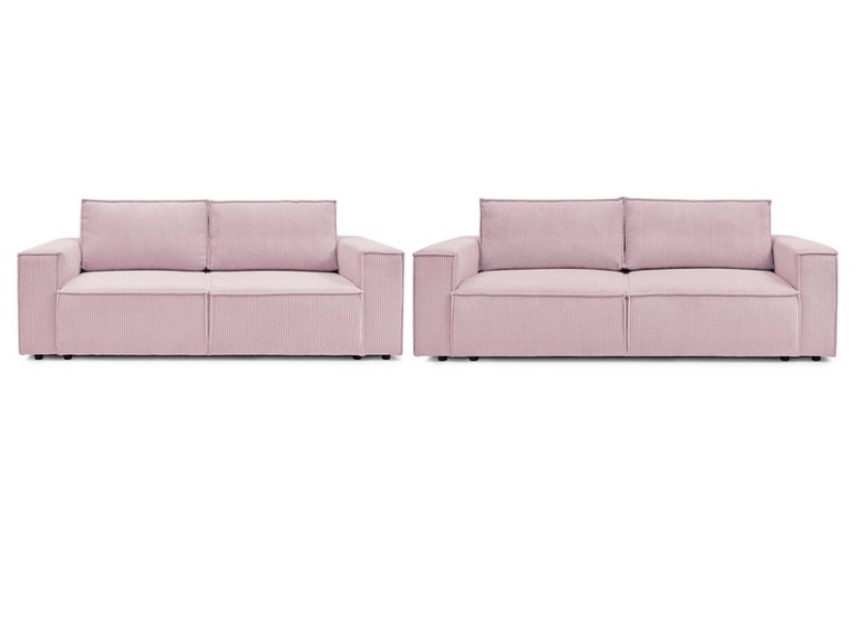 2er + 3er Sofa BOBOCHIC NIHAD Cord-Stoff violett